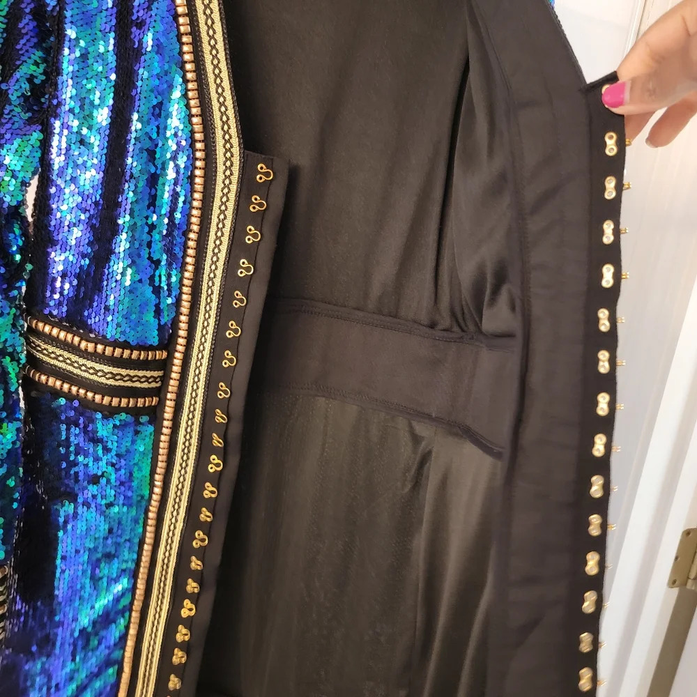 Anisha Green Premium Embellished Sequin shirt dress - Picture 4 of 15